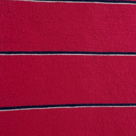 B. Draddy Men Short Sleeve Polo Shirt Striped Adult Stretch Medium Red Blue - Picture 10 of 12